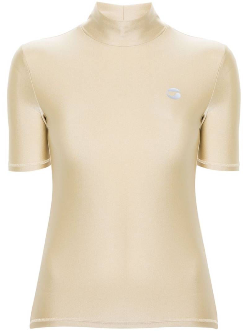 Coperni logo-print high-neck T-shirt - Neutrals von Coperni