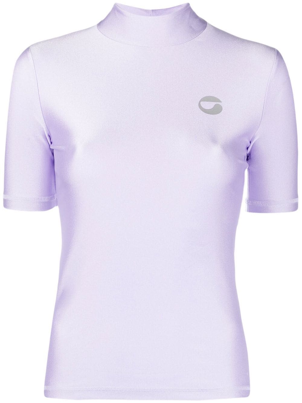 Coperni logo-print mock neck T-shirt - Purple von Coperni
