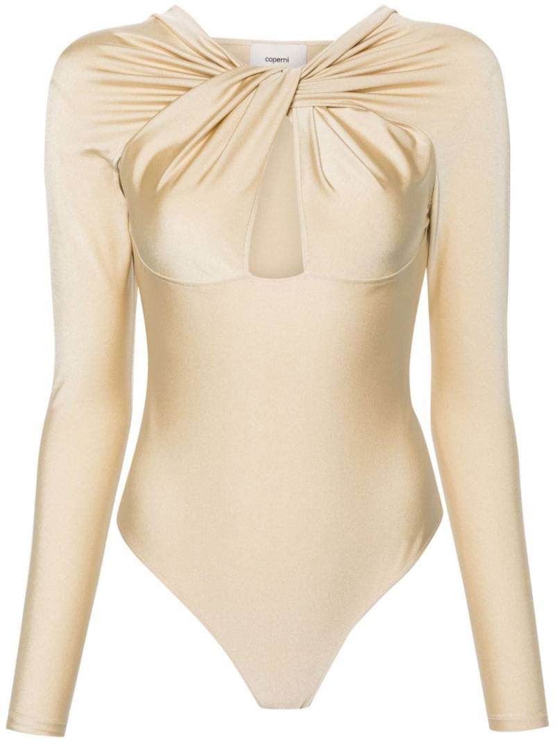 Coperni long-sleeve twisted bodysuit - Neutrals von Coperni