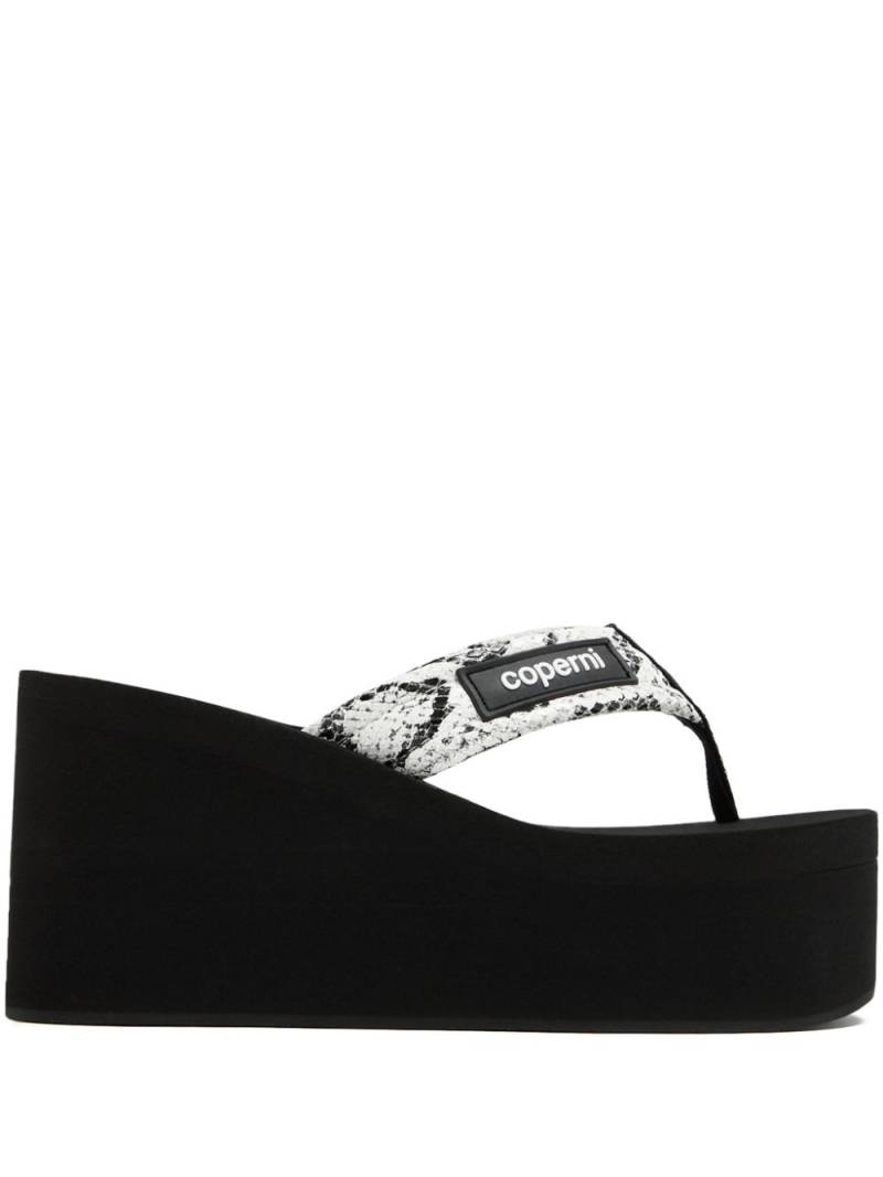 Coperni snake print branded sandals - Black von Coperni