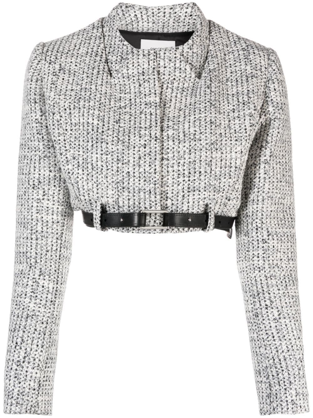 Coperni trompe l'oeil cropped tweed jacket - Black von Coperni