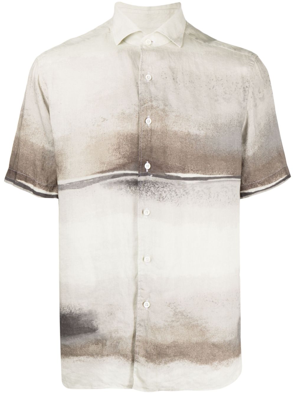 Corneliani abstract-print short-sleeved shirt - Neutrals von Corneliani