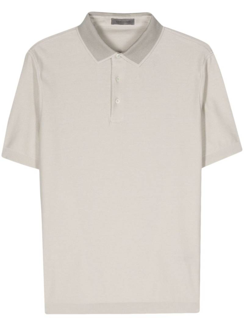 Corneliani contrasting-collar polo shirt - Neutrals von Corneliani