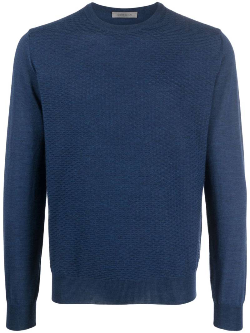 Corneliani crew-neck virgin wool jumper - Blue von Corneliani