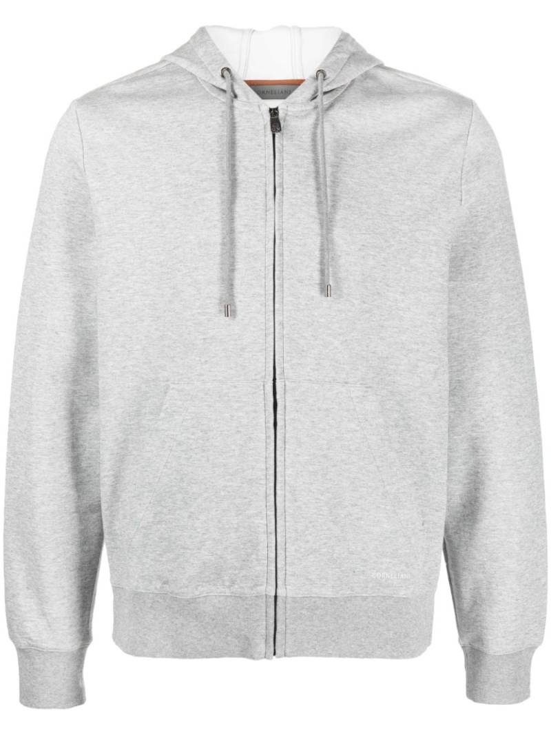 Corneliani drawstring zip-up hoodie - Grey von Corneliani