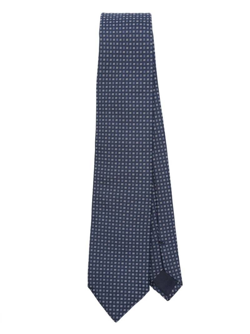 Corneliani geometric-jacquard tie - Blue von Corneliani