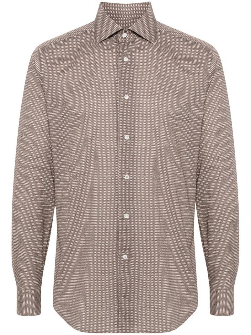 Corneliani geometric-print shirt - Brown von Corneliani