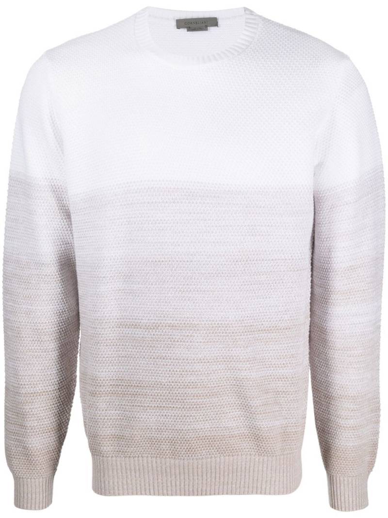 Corneliani gradient-effect knitted jumper - White von Corneliani