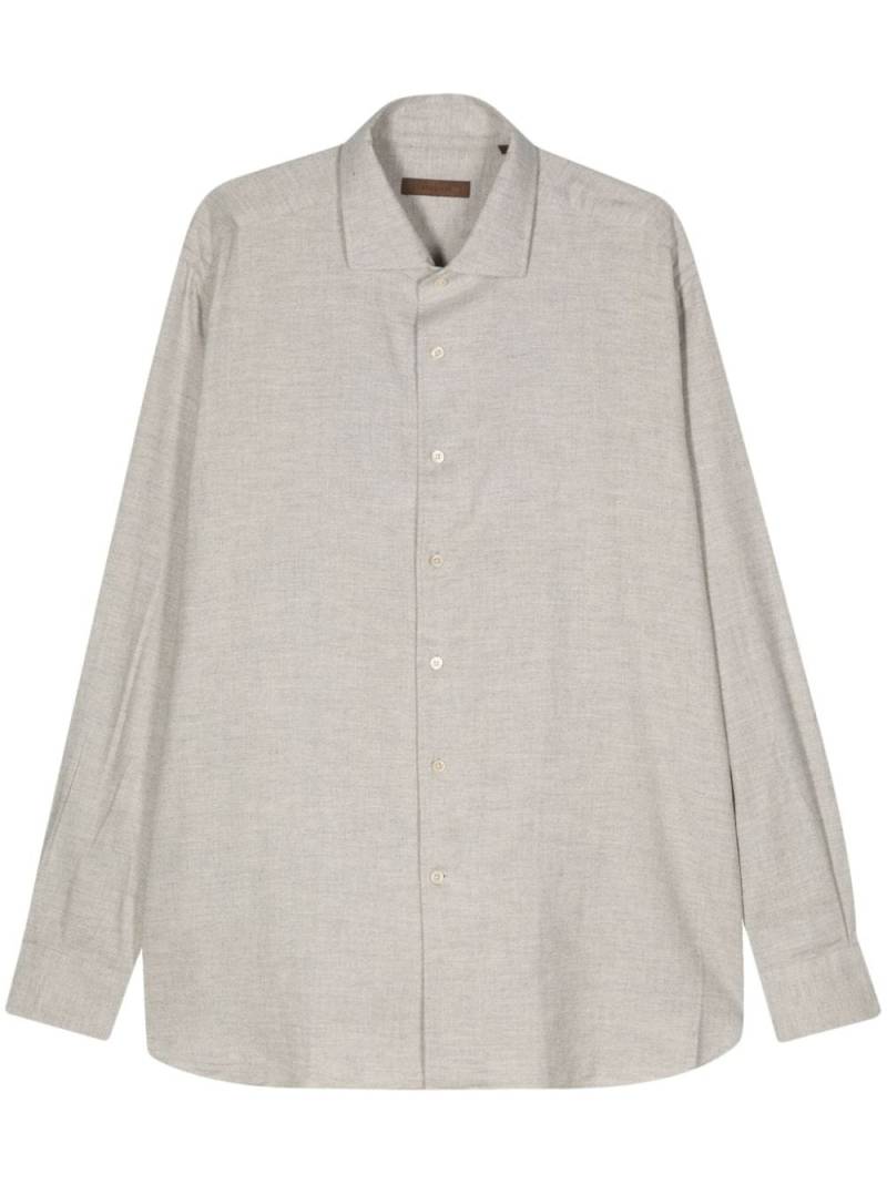 Corneliani herringbone mélange shirt - Grey von Corneliani