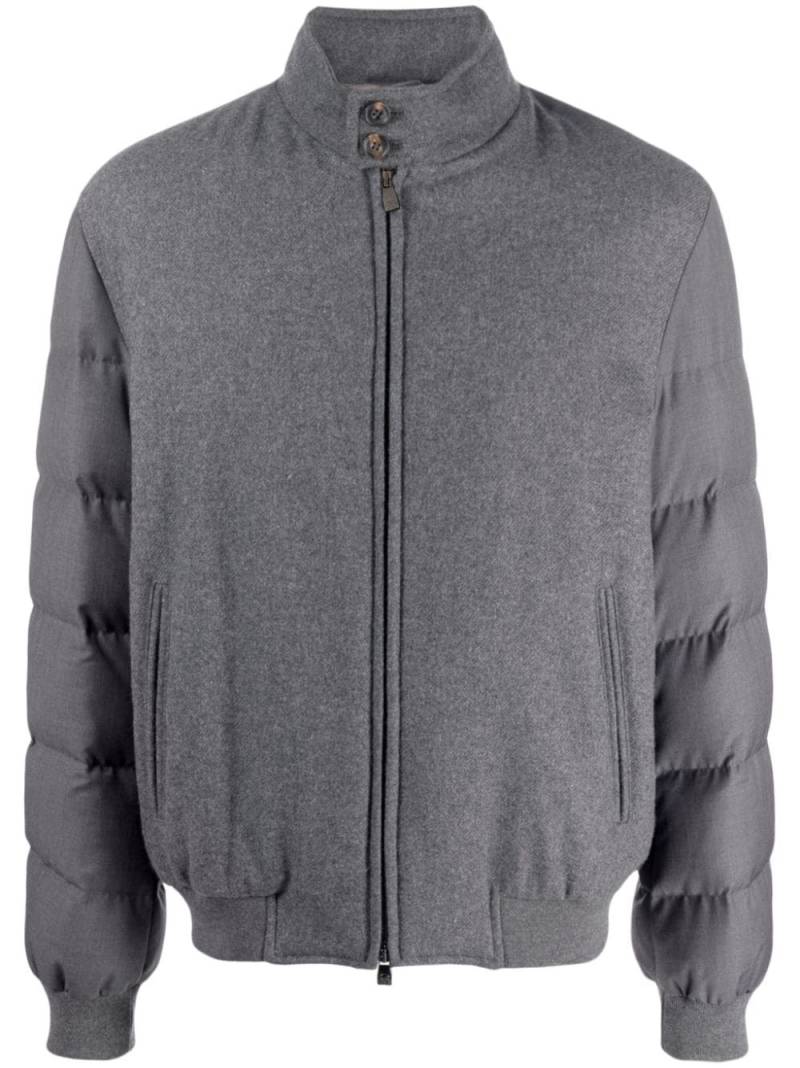 Corneliani high-neck feather-down padded-jacket - Grey von Corneliani