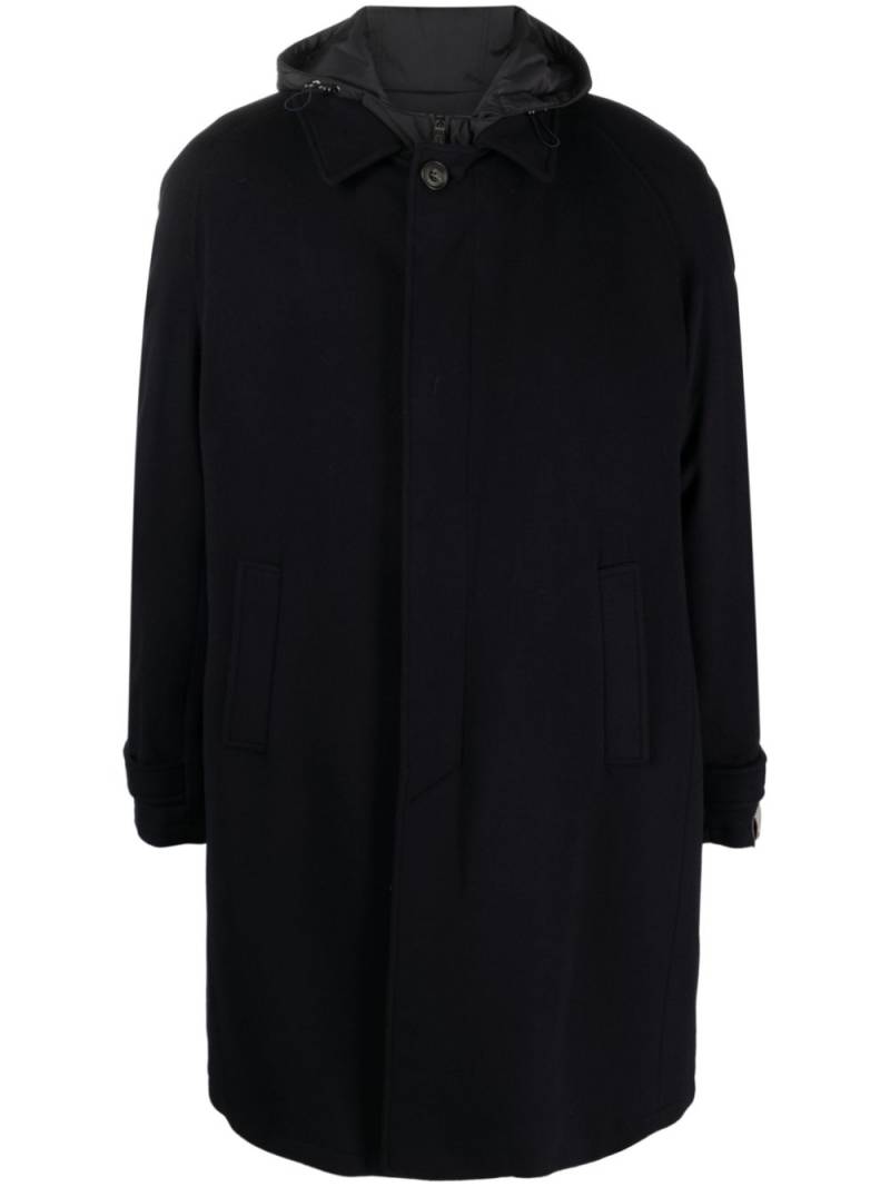 Corneliani hooded single-breasted coat - Blue von Corneliani