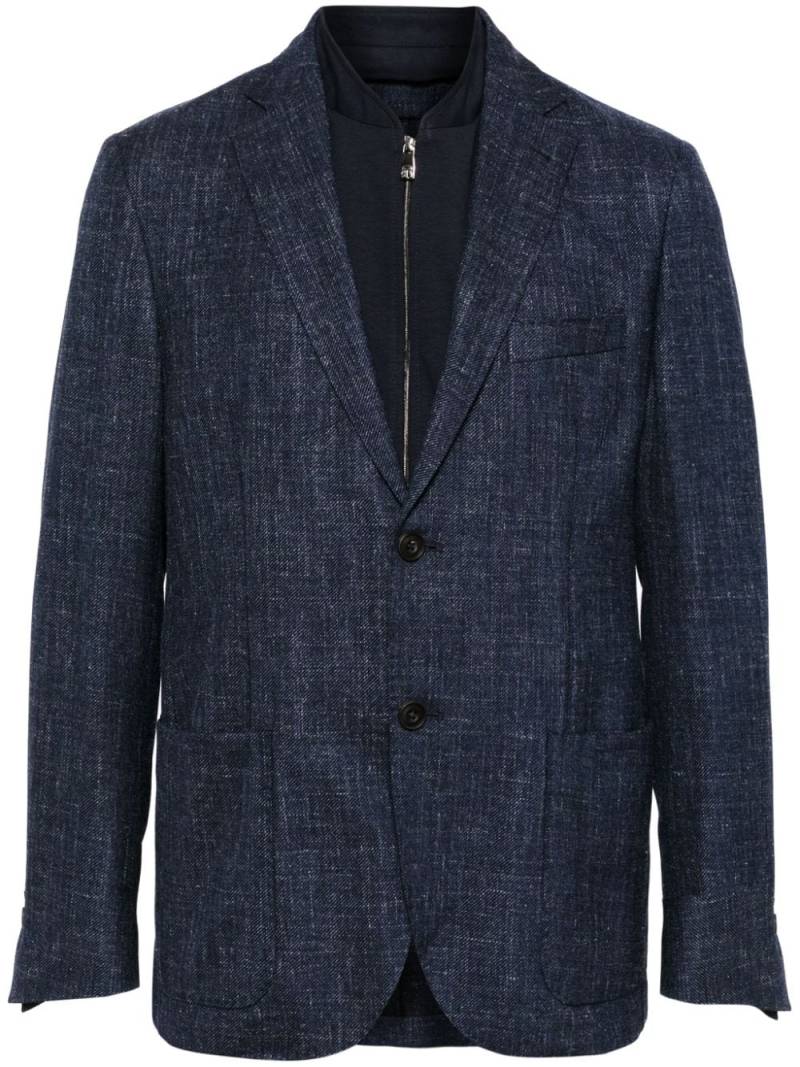 Corneliani layered chambray blazer - Blue von Corneliani