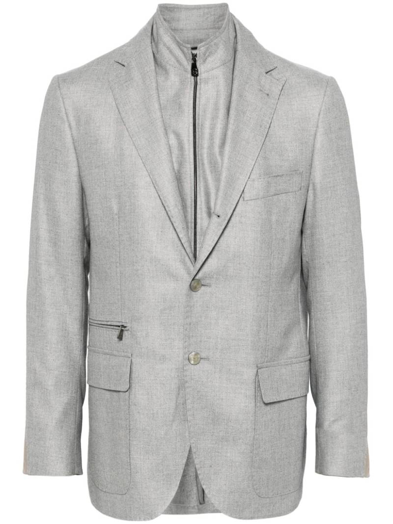 Corneliani layered mélange-effect blazer - Grey von Corneliani