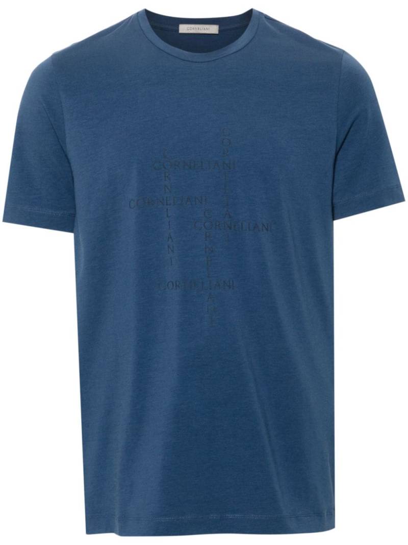 Corneliani logo-appliqué T-shirt - Blue von Corneliani