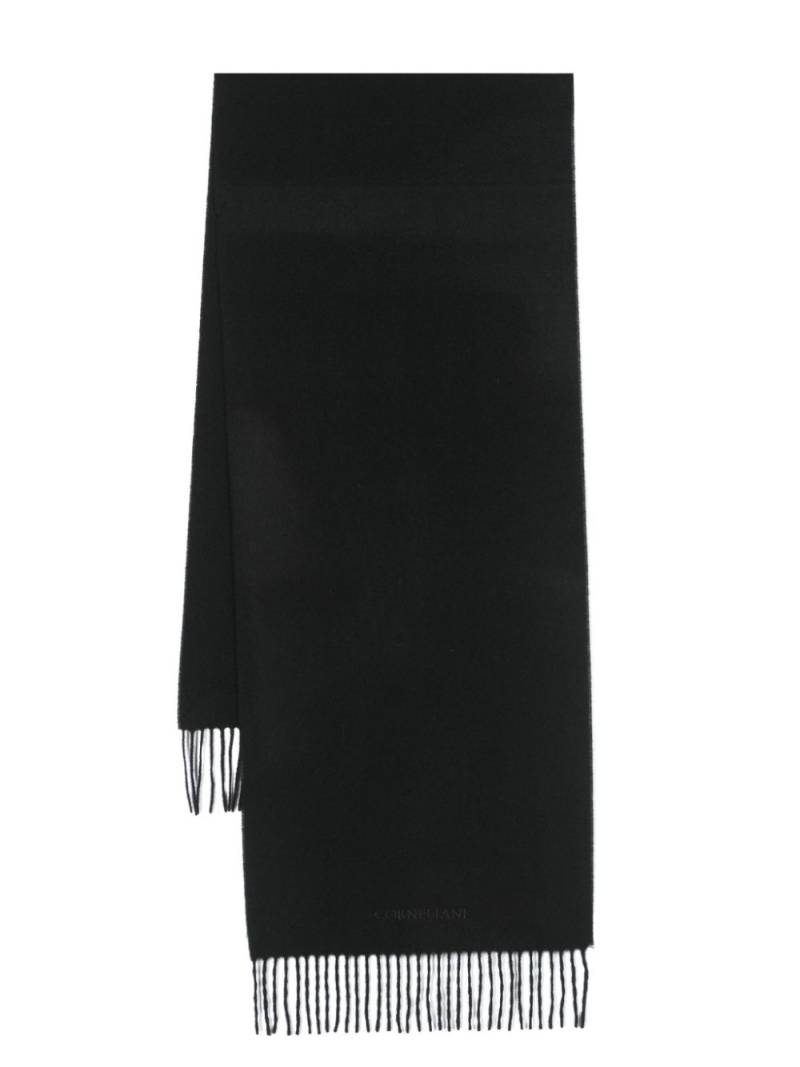 Corneliani logo-embroidered cashmere scarf - Black von Corneliani