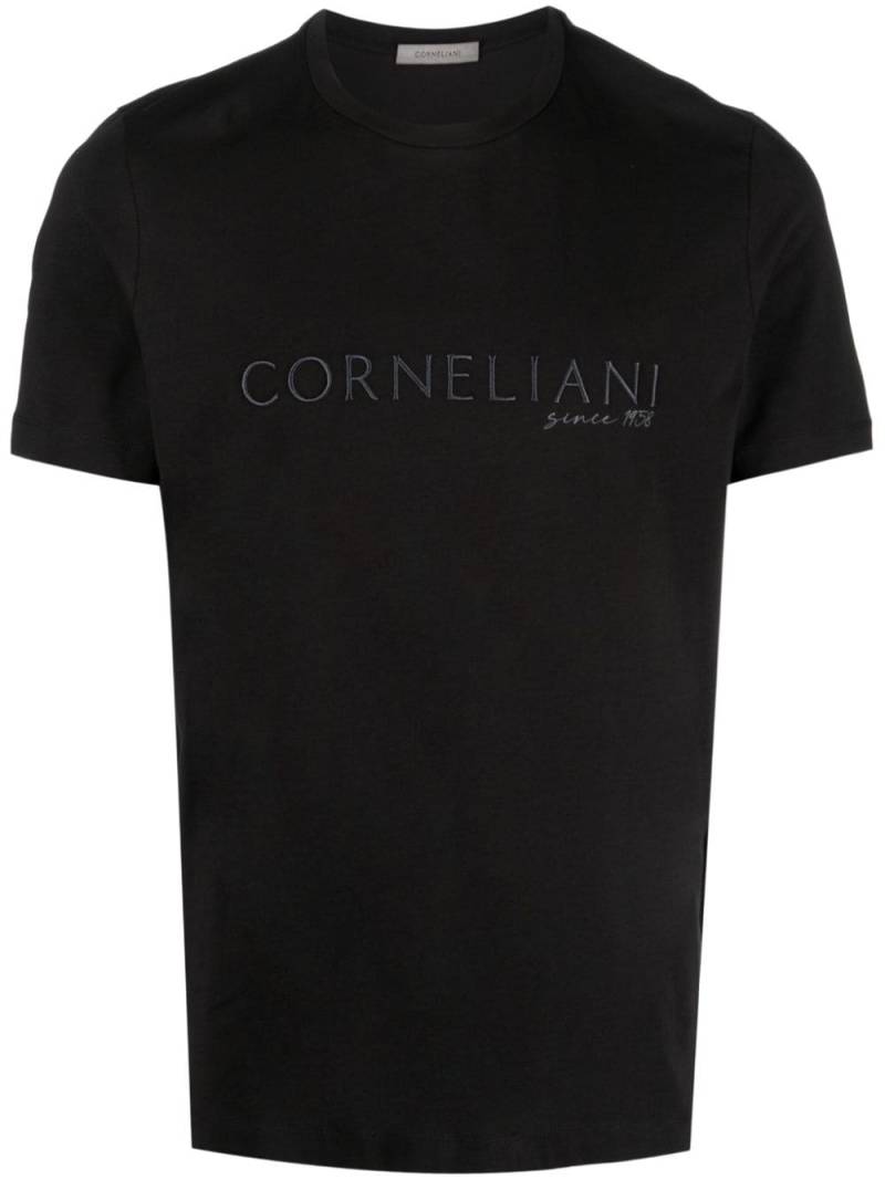 Corneliani logo-embroidered cotton T-shirt - Black von Corneliani