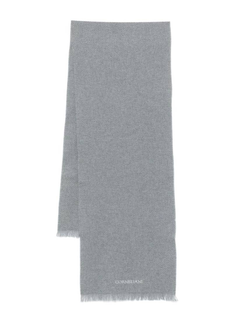 Corneliani logo-embroidered scarf - Grey von Corneliani