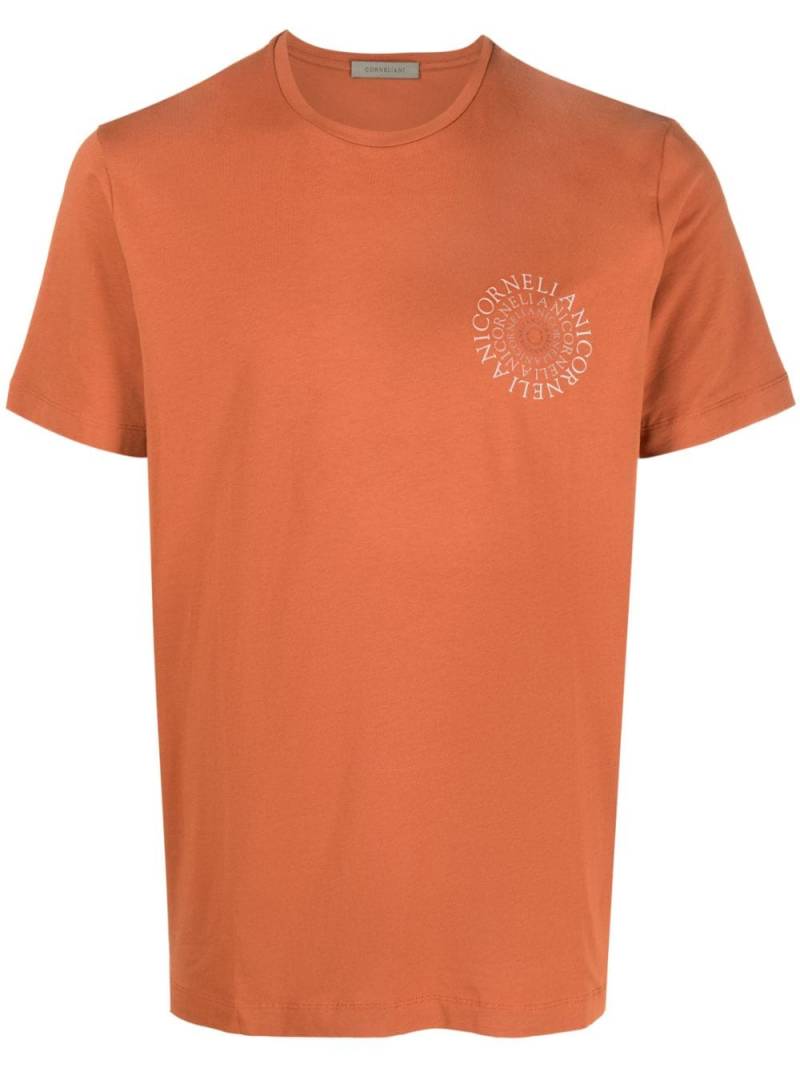 Corneliani logo-print stretch-cotton T-shirt - Orange von Corneliani