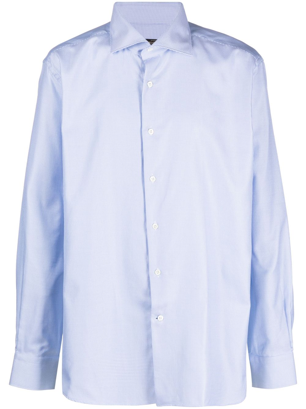 Corneliani micro-dot print cotton shirt - Blue von Corneliani