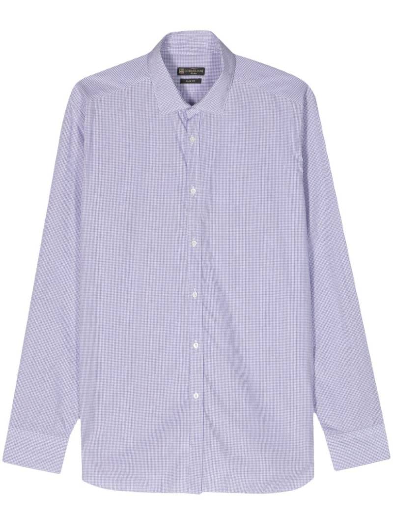 Corneliani mini-check cotton shirt - White von Corneliani