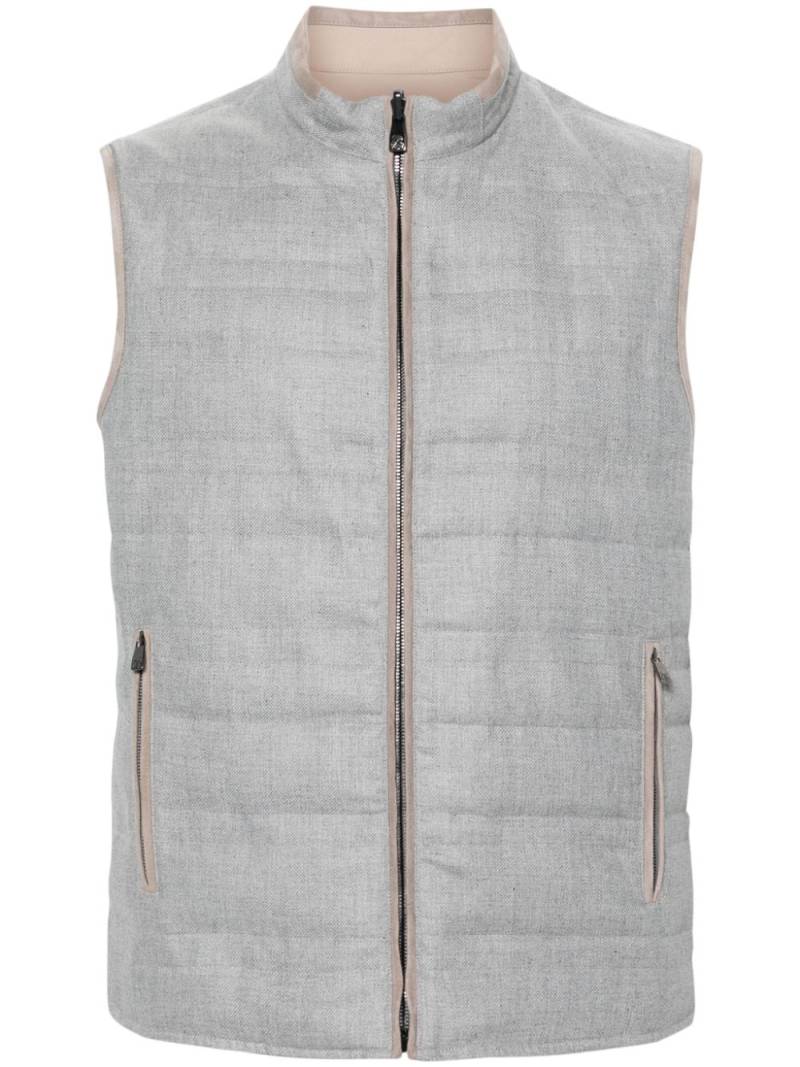 Corneliani mock-neck reversible gilet - Grey von Corneliani