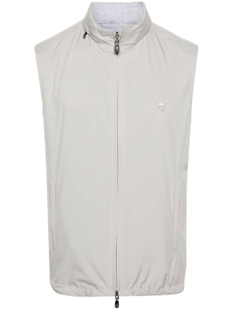 Corneliani reversible logo-embroidered gilet - Neutrals von Corneliani