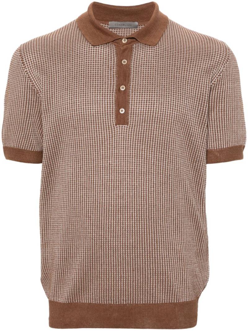 Corneliani short-sleeve knitted polo shirt - Brown von Corneliani