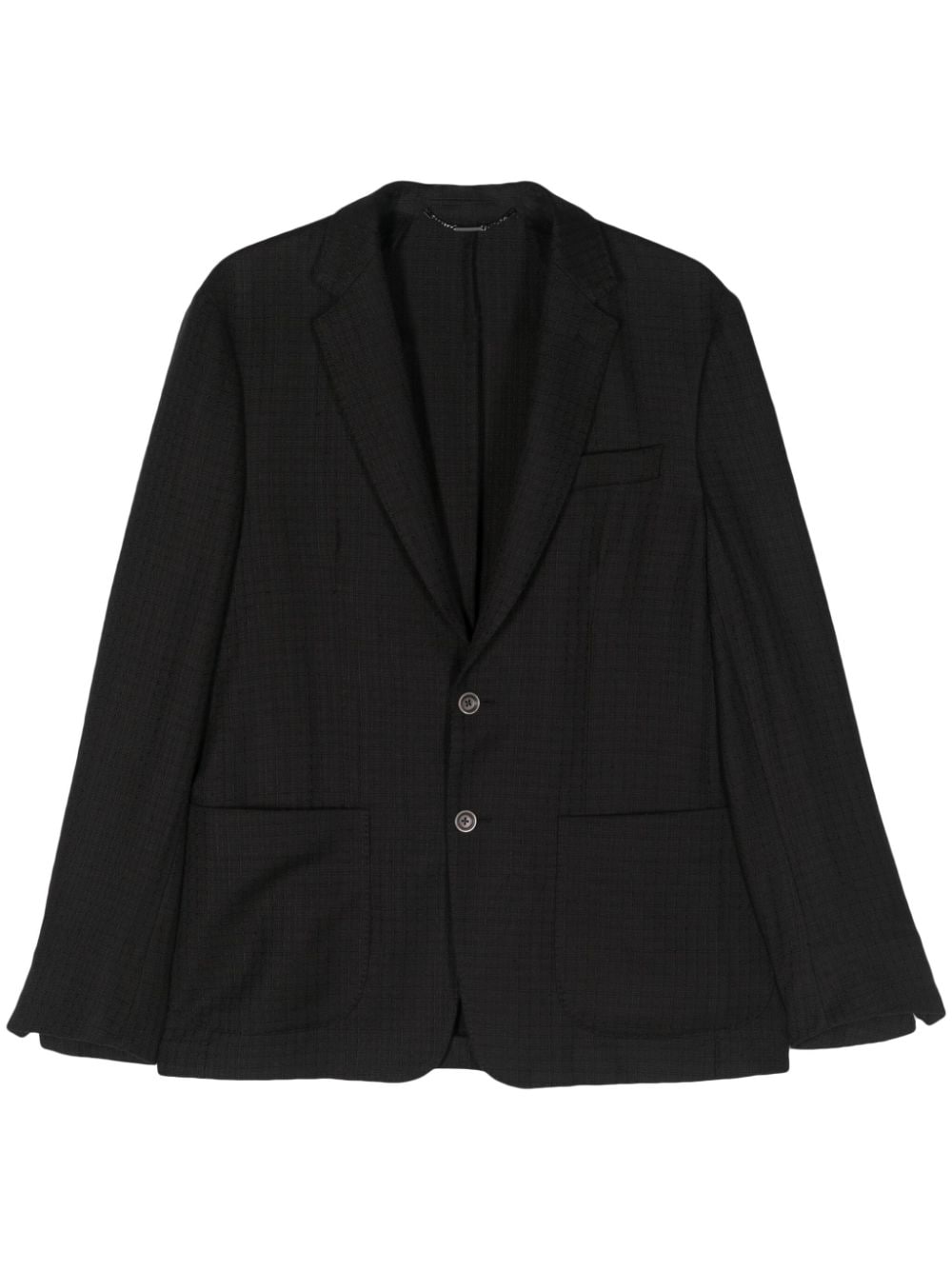 Corneliani single-breasted textured blazer - Black von Corneliani