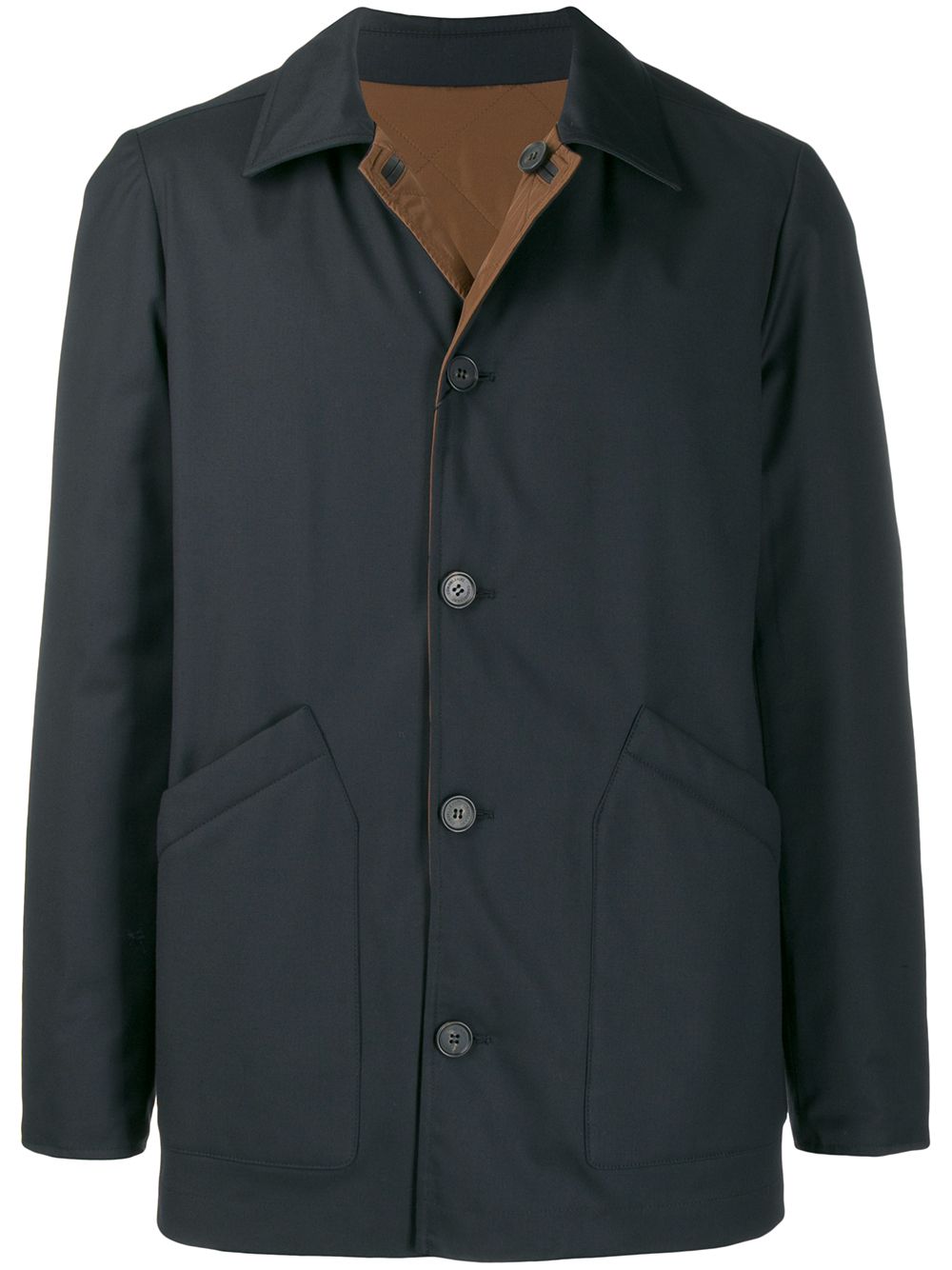 Corneliani spread-collar single-breasted coat - Blue von Corneliani