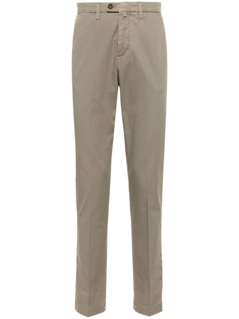 Corneliani tapered-leg stretch-cotton chinos - Green von Corneliani