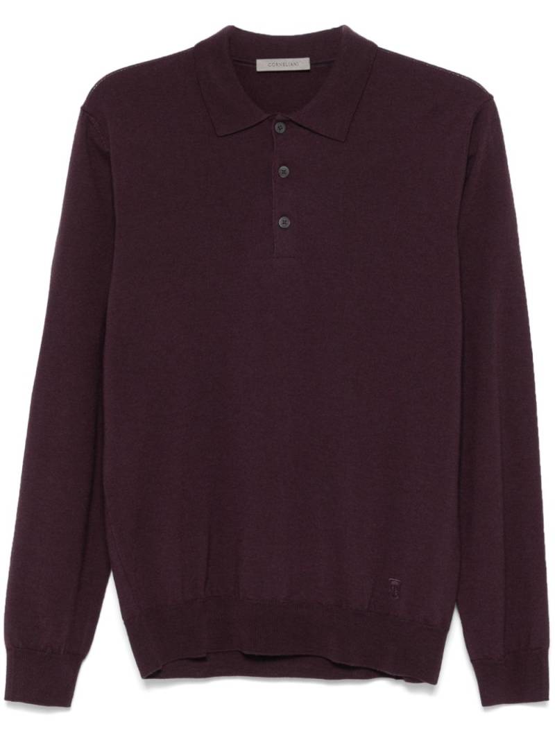 Corneliani virgin wool polo shirt - Purple von Corneliani