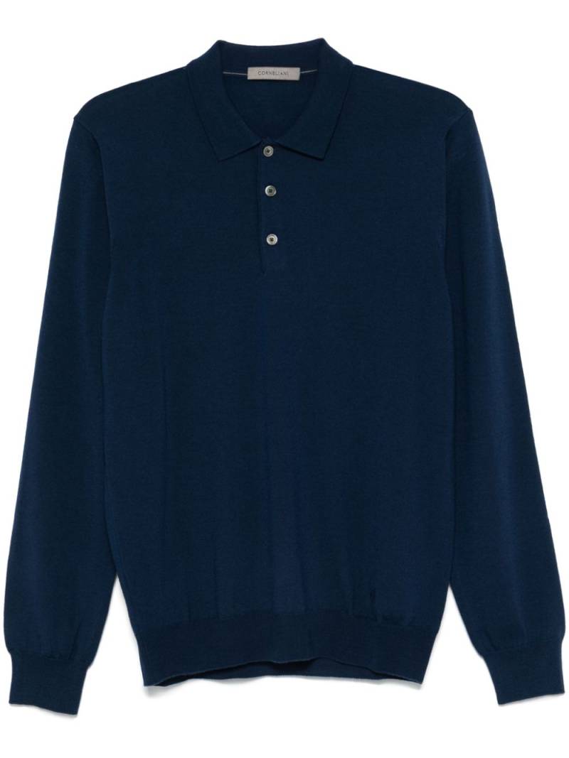 Corneliani virgin wool polo sweater - Blue von Corneliani