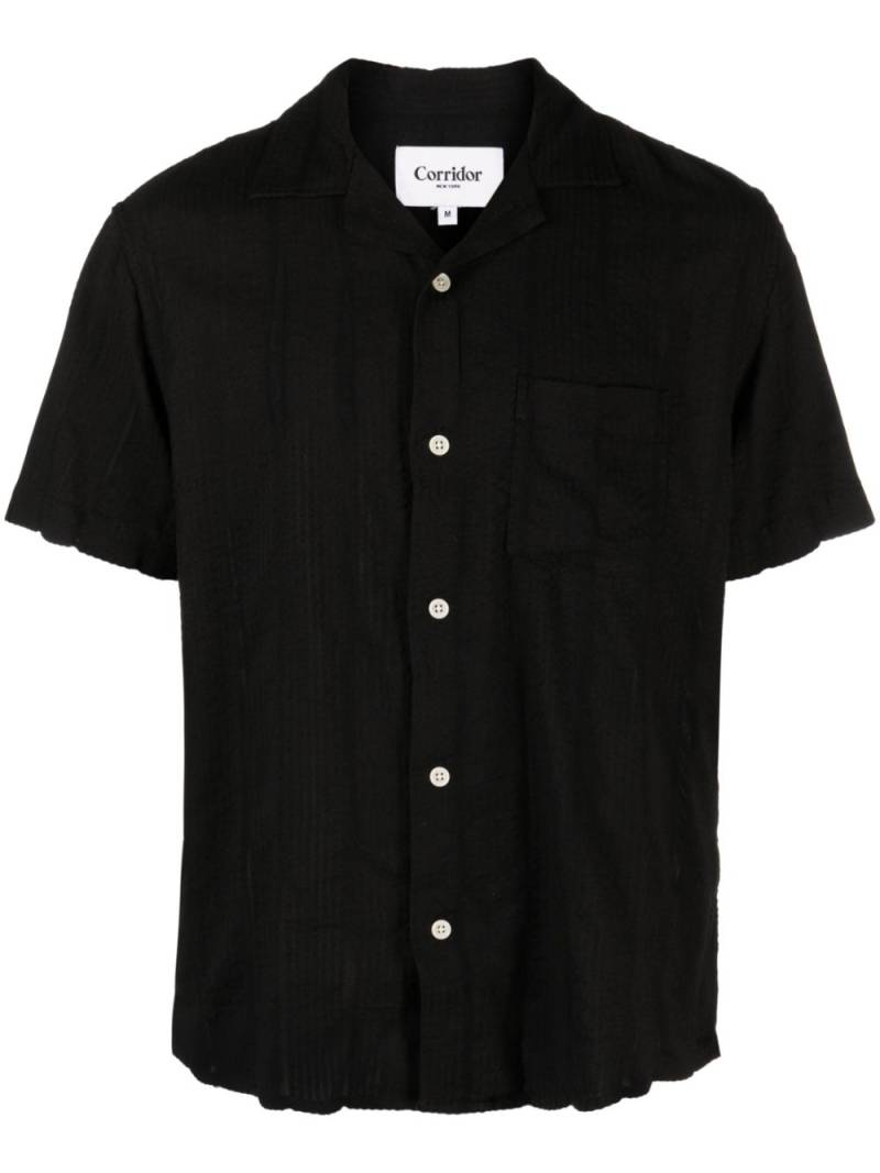 Corridor striped short-sleeve shirt - Black von Corridor