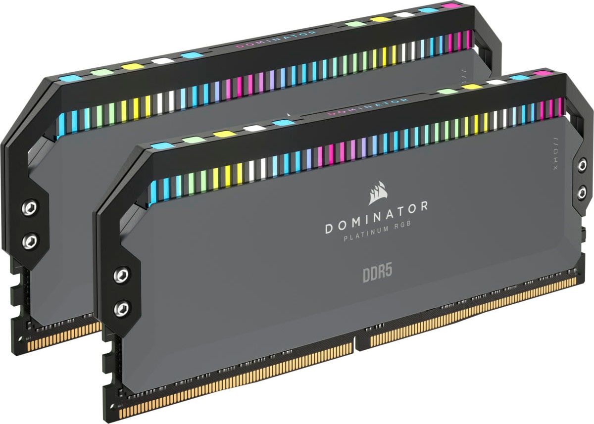 Corsair Arbeitsspeicher »DOMINATOR PLATINUM RGB DDR5 5200 64GB (2x32GB)«, RGB Beleuchtung ICUE, AMD optimiert von Corsair