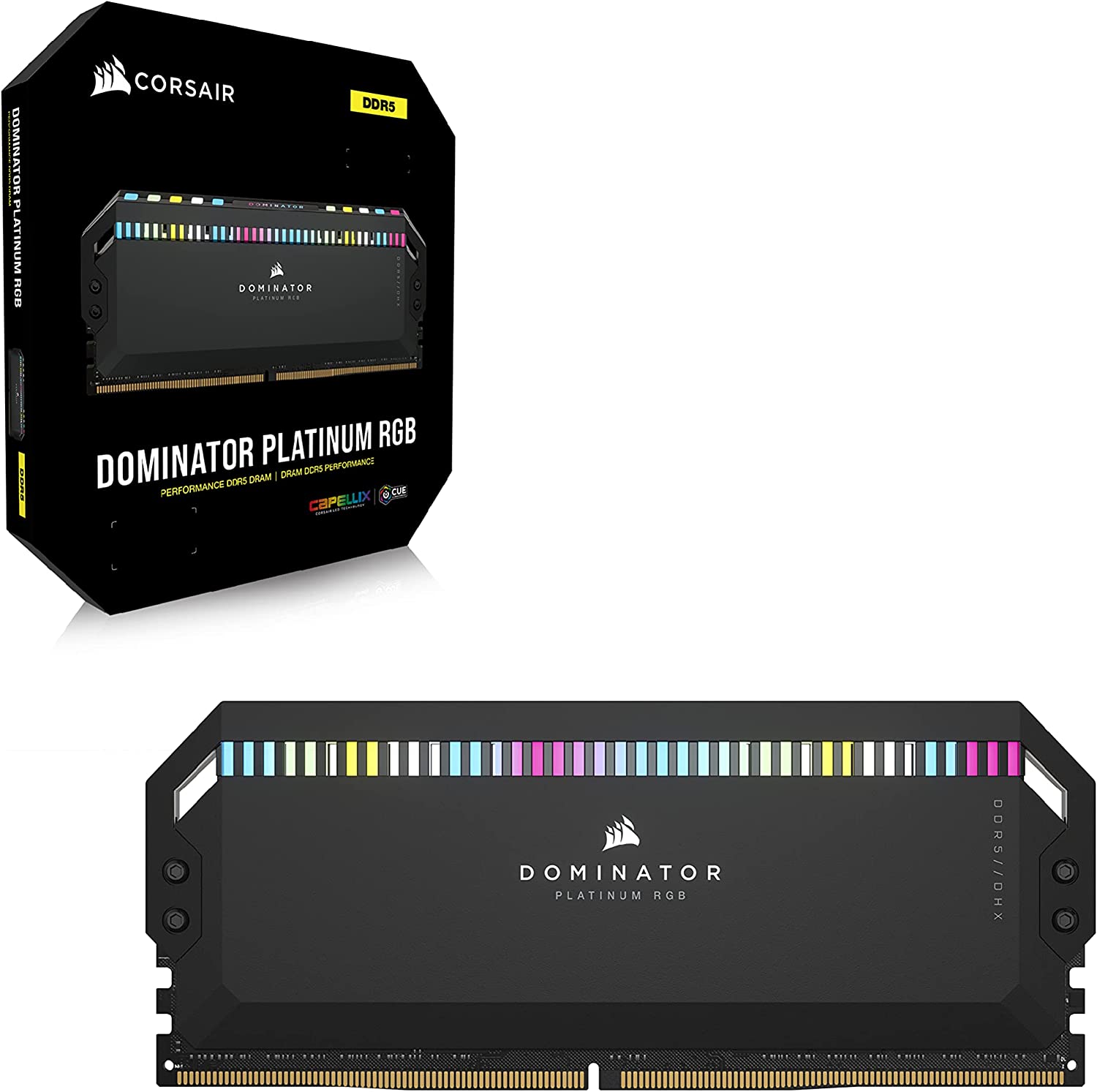 Corsair Arbeitsspeicher »DOMINATOR PLATINUM RGB DDR5 5600 64GB (2x32GB)«, RGB Beleuchtung ICUE, Intel optimiert von Corsair