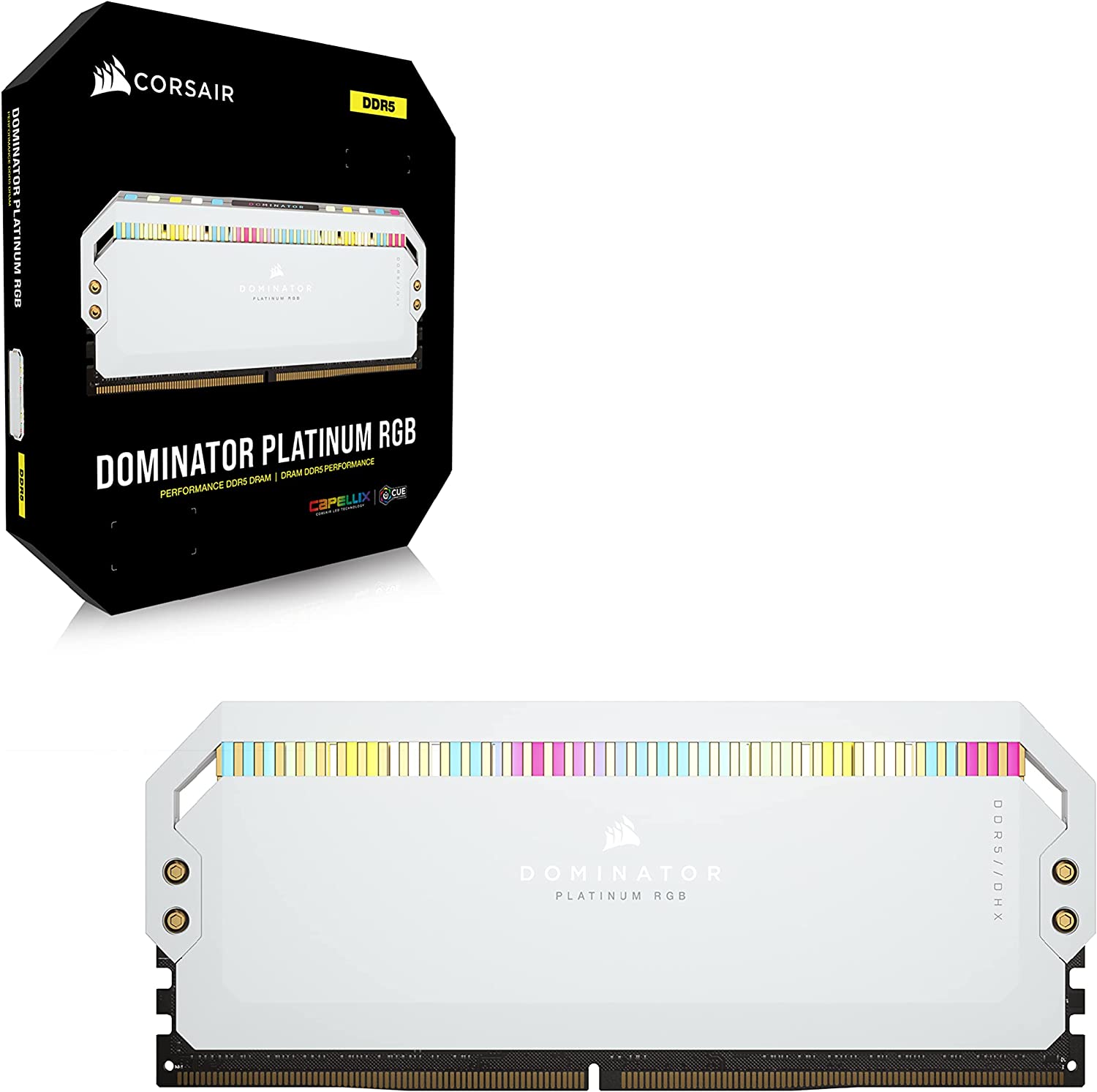 Corsair Arbeitsspeicher »DOMINATOR PLATINUM RGB DDR5 5600 64GB (2x32GB)«, RGB Beleuchtung ICUE, Intel optimiert von Corsair