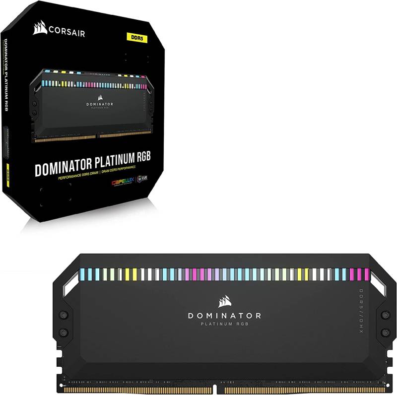 Corsair Arbeitsspeicher »DOMINATOR PLATINUM RGB DDR5 6000 32GB (2x16GB)«, RGB Beleuchtung ICUE, Intel optimiert von Corsair