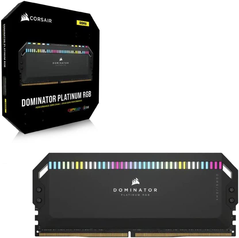 Corsair Arbeitsspeicher »DOMINATOR PLATINUM RGB DDR5 6400MT/s 32GB (2x16GB)«, RGB Beleuchtung ICUE, Intel optimiert von Corsair