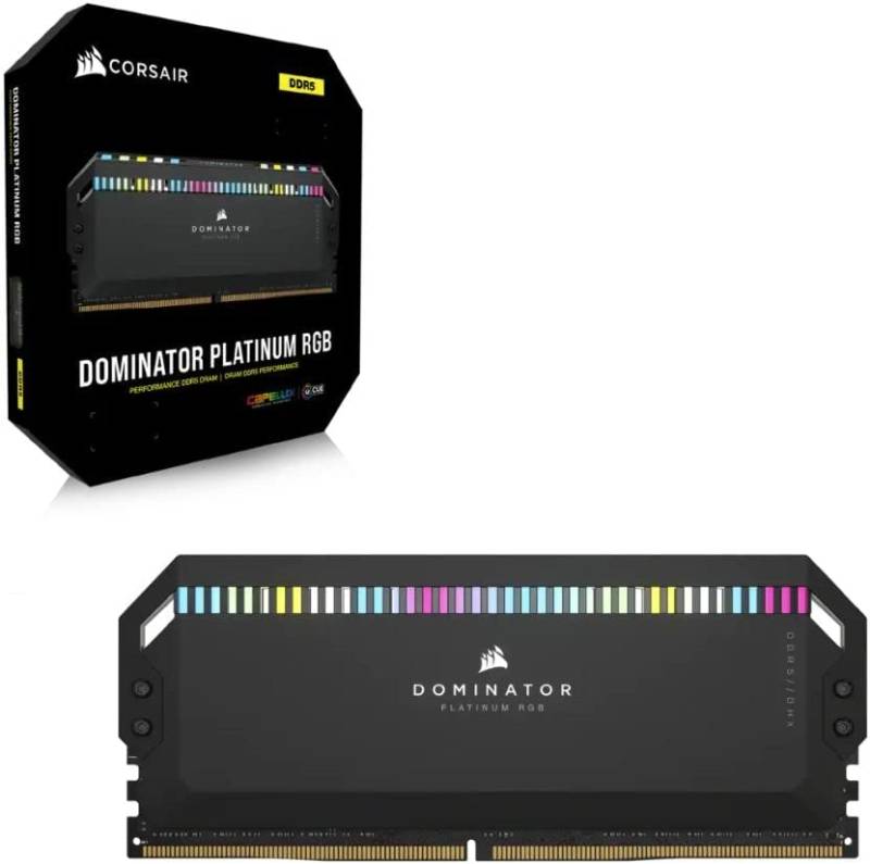 Corsair Arbeitsspeicher »DOMINATOR PLATINUM RGB DDR5 6400MT/s 32GB (2x16GB)«, RGB Beleuchtung ICUE, Intel optimiert von Corsair