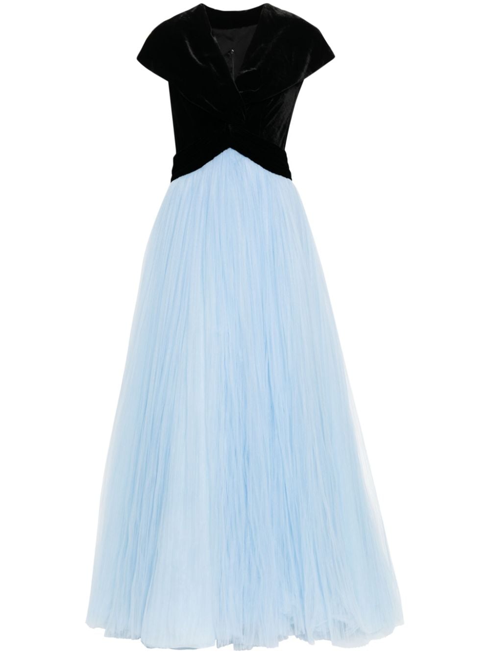 Costarellos Elestia plissé tulle gown - Black von Costarellos