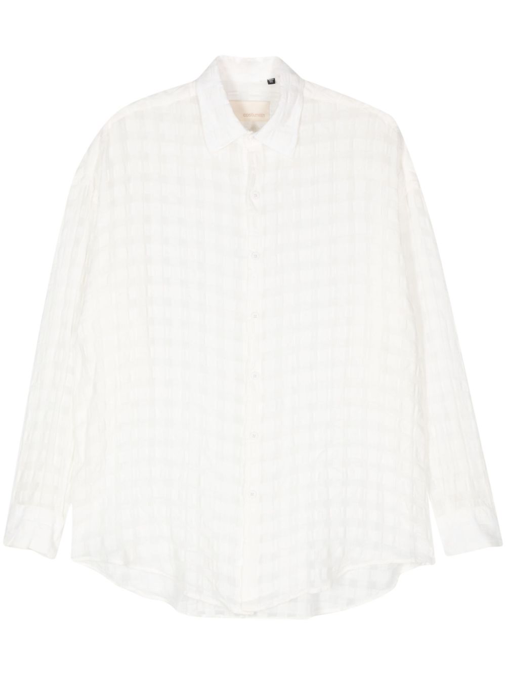 Costumein check-pattern semi-sheer shirt - Neutrals von Costumein