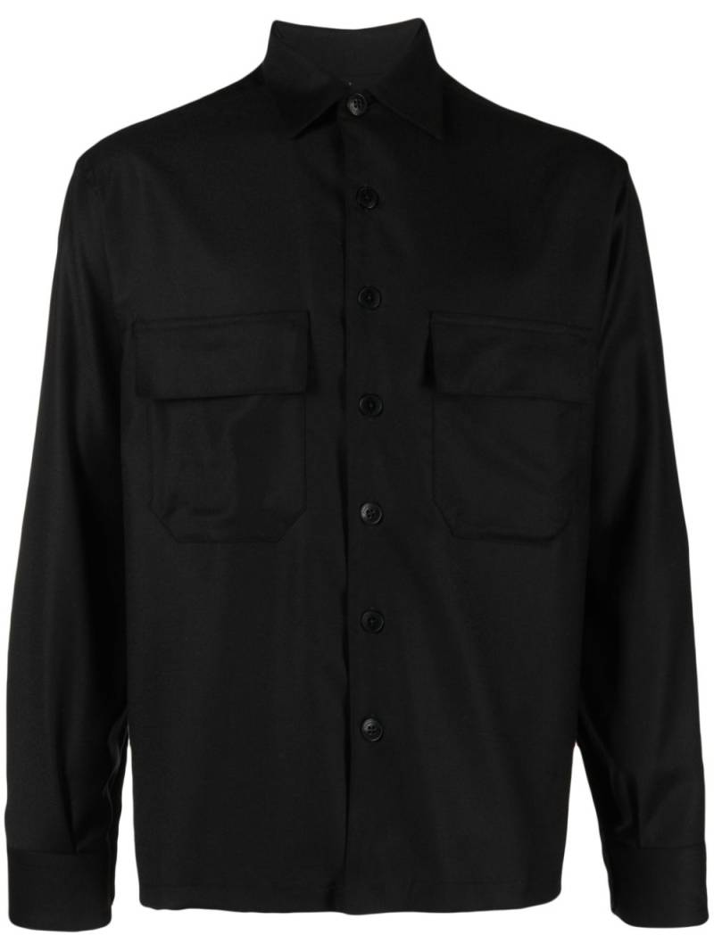 Costumein long-sleeve virgin wool shirt - Black von Costumein