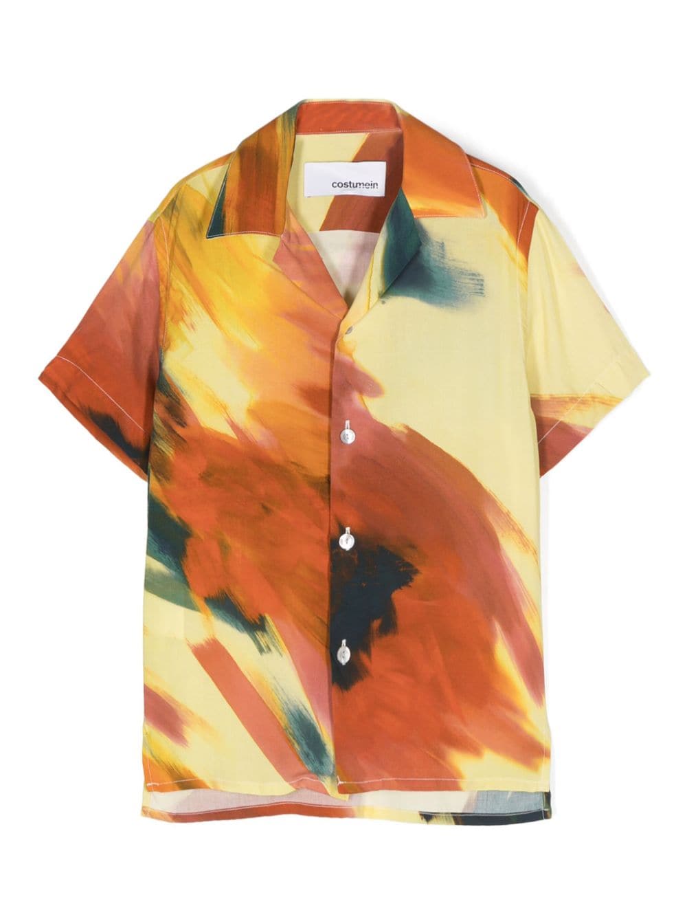 Costumein painterly-print short-sleeve shirt - Yellow von Costumein