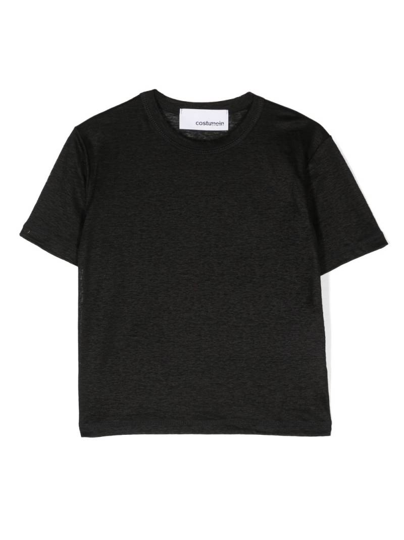 Costumein slub-texture linen T-shirt - Black von Costumein