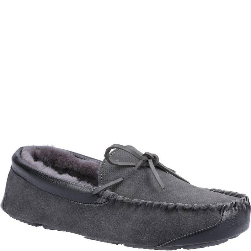 Mokassinhausschuhe Northwood, Wildleder Herren Grau 42 von Cotswold