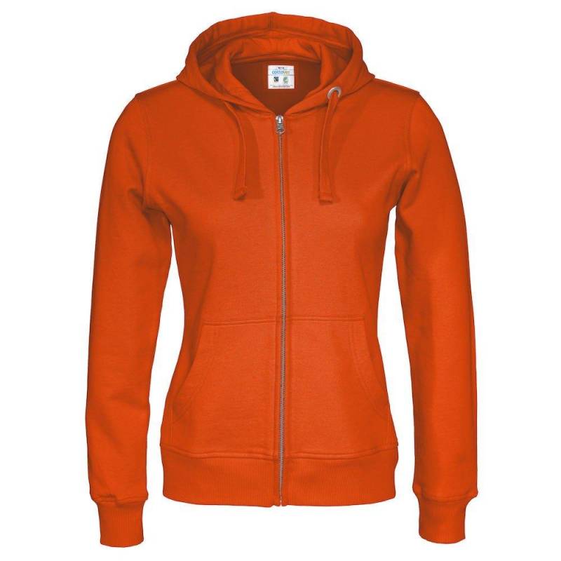 Hoodie Mit Durchgehendem Reißverschluss Damen Orange L von Cottover