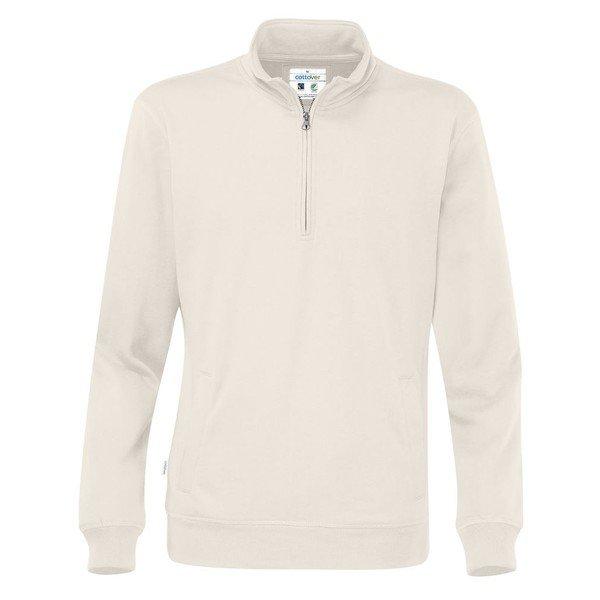 Cottover - Sweatshirt mit halbem Reißverschluss, für Herren, Weiss, Größe L von Cottover