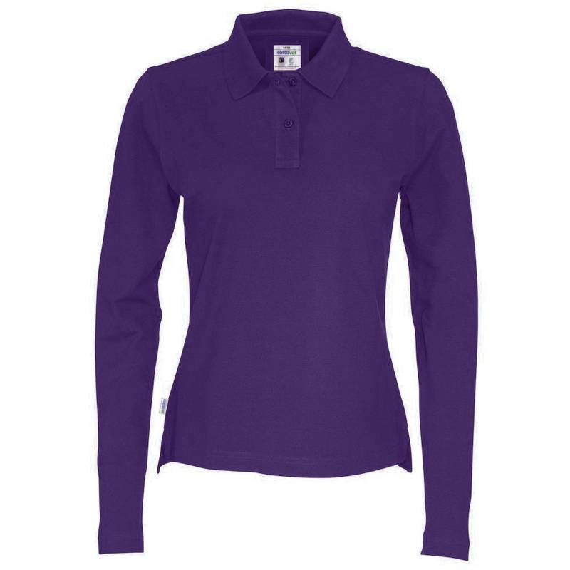 Poloshirt Langärmlig Damen Lila M von Cottover