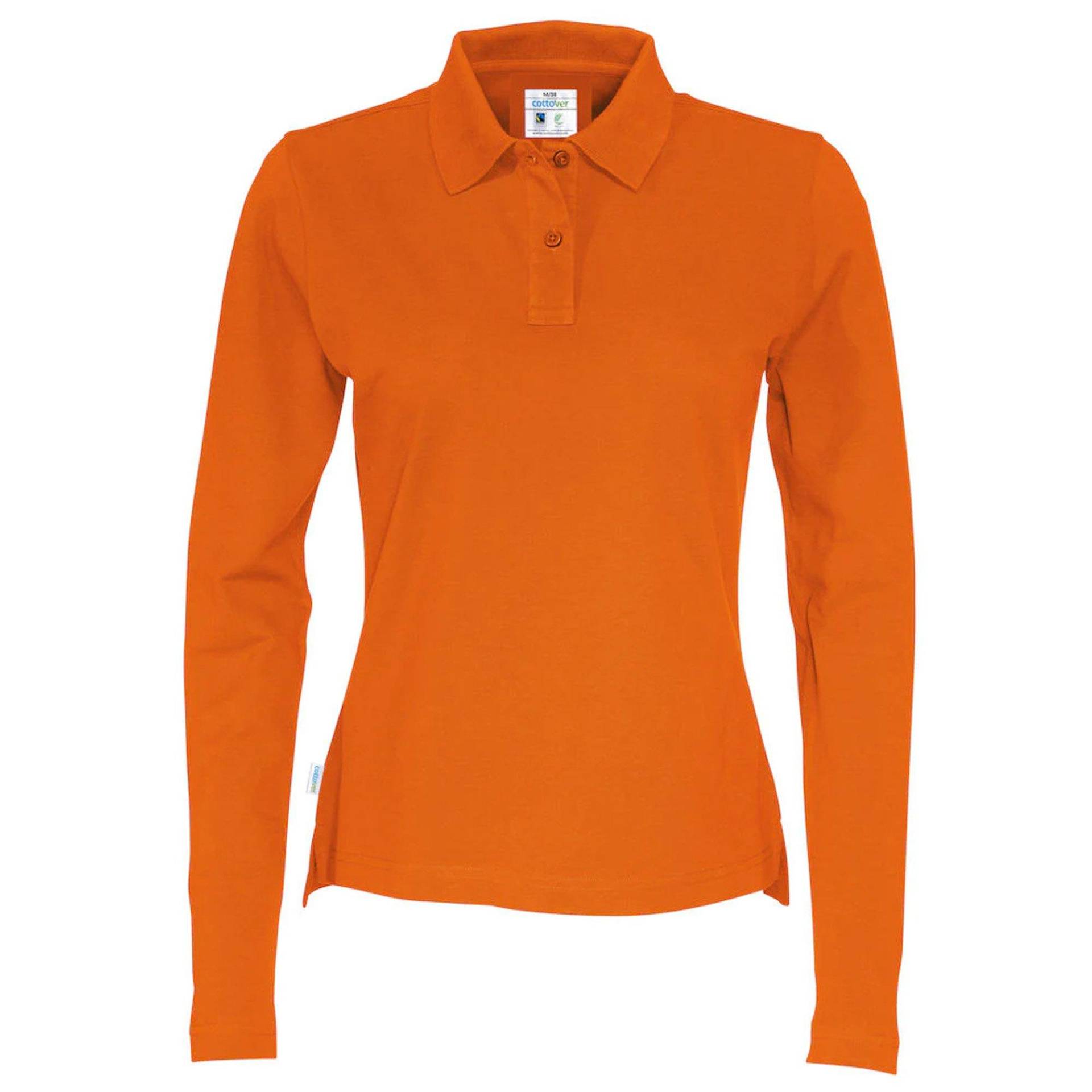 Poloshirt Langärmlig Damen Orange XS von Cottover