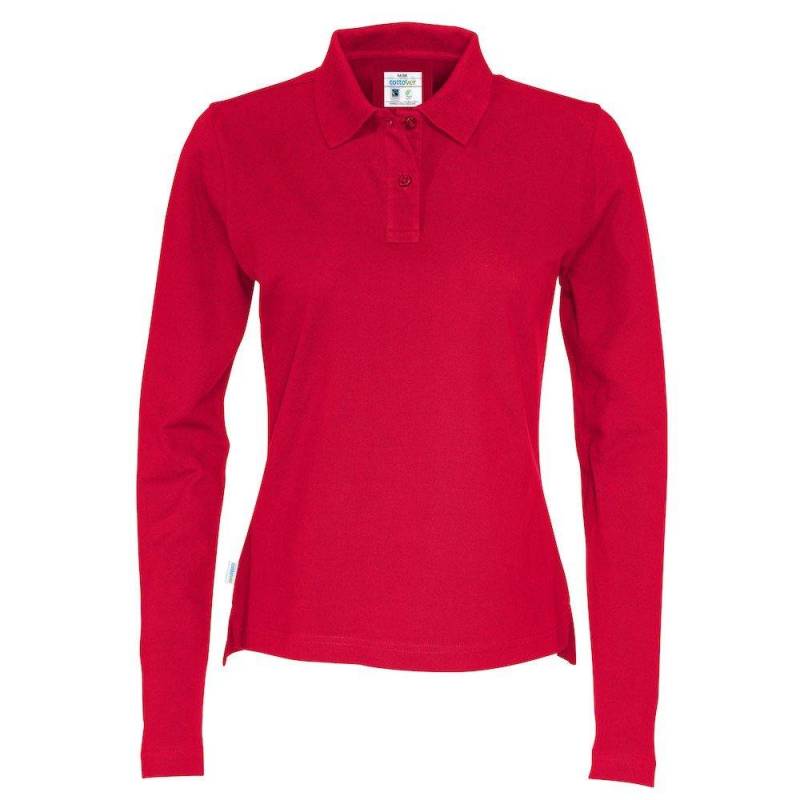 Poloshirt Langärmlig Damen Rot Bunt XXL von Cottover